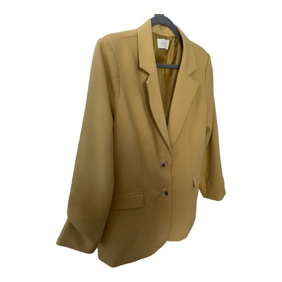 Dissh Rowan Boyfriend Blazer Jacket Notch Lapel SingleBreasted Tan/yellow Size10 - Picture 4 of 13